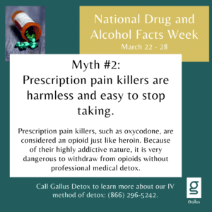 prescription pain killers are harmless and easy to stop myth written out with description