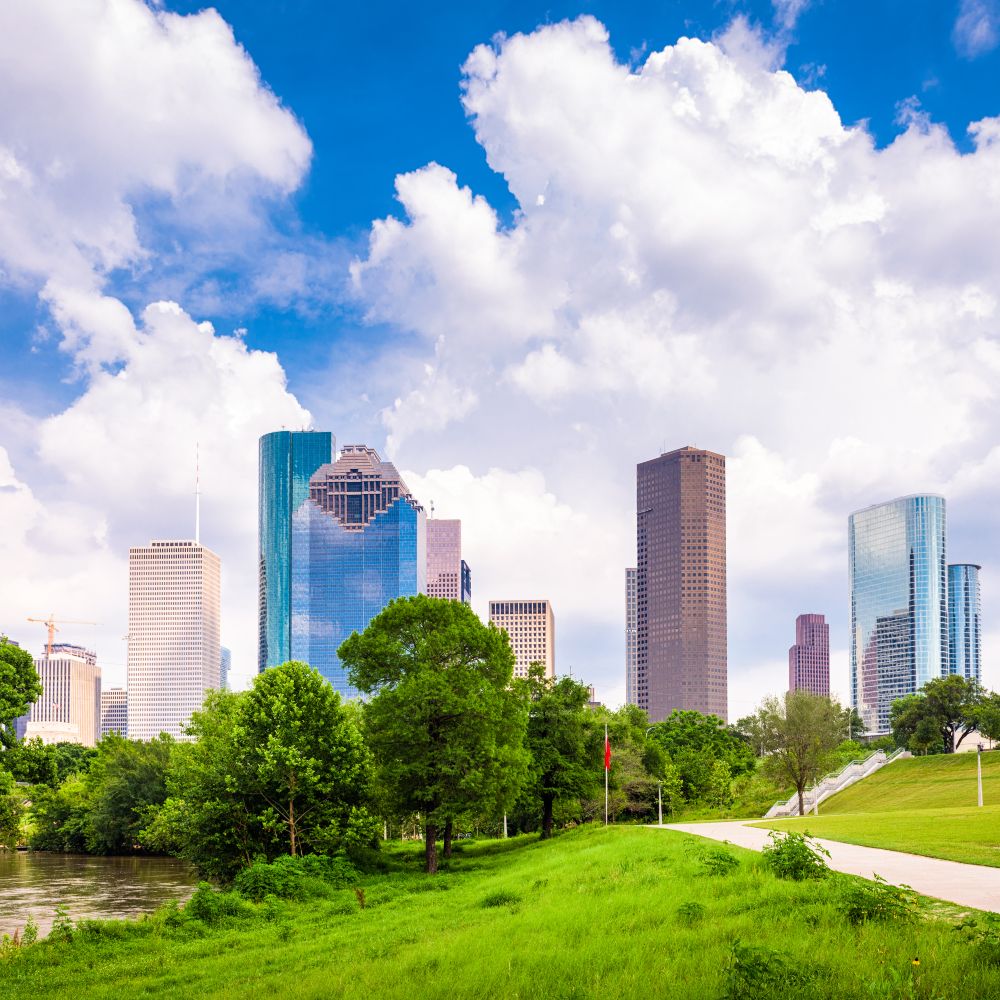 Houston, Texas, USA downtown city skyline.