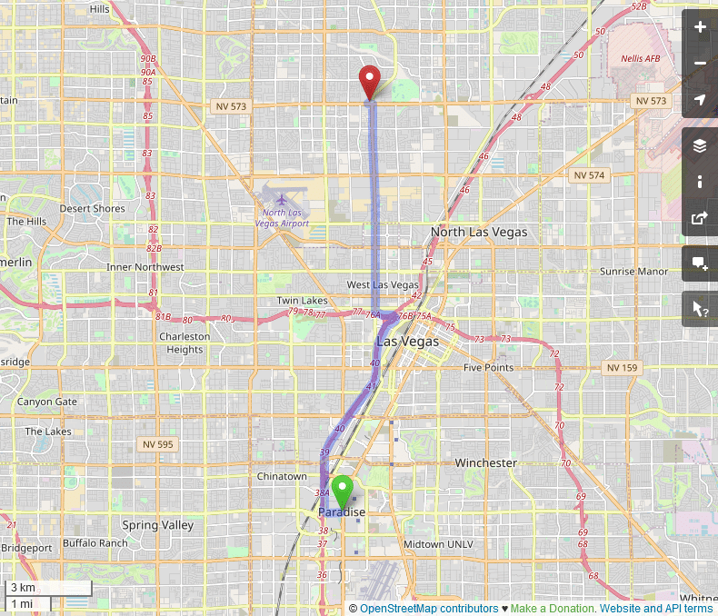 map directions Paradise to Gallus Las Vegas Detox