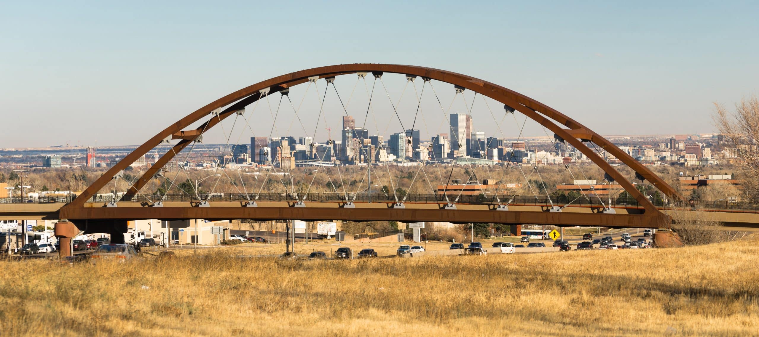 Denver Skyline Transit Bridge Colorado