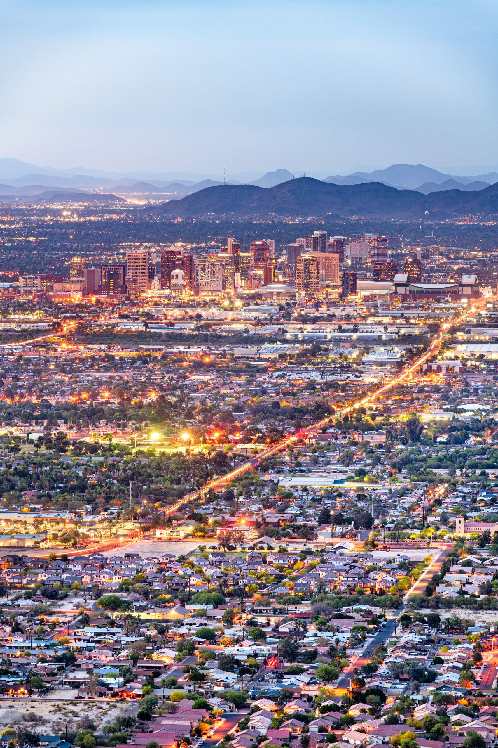 Glendale Az Phoenix AZ suburb aerial view