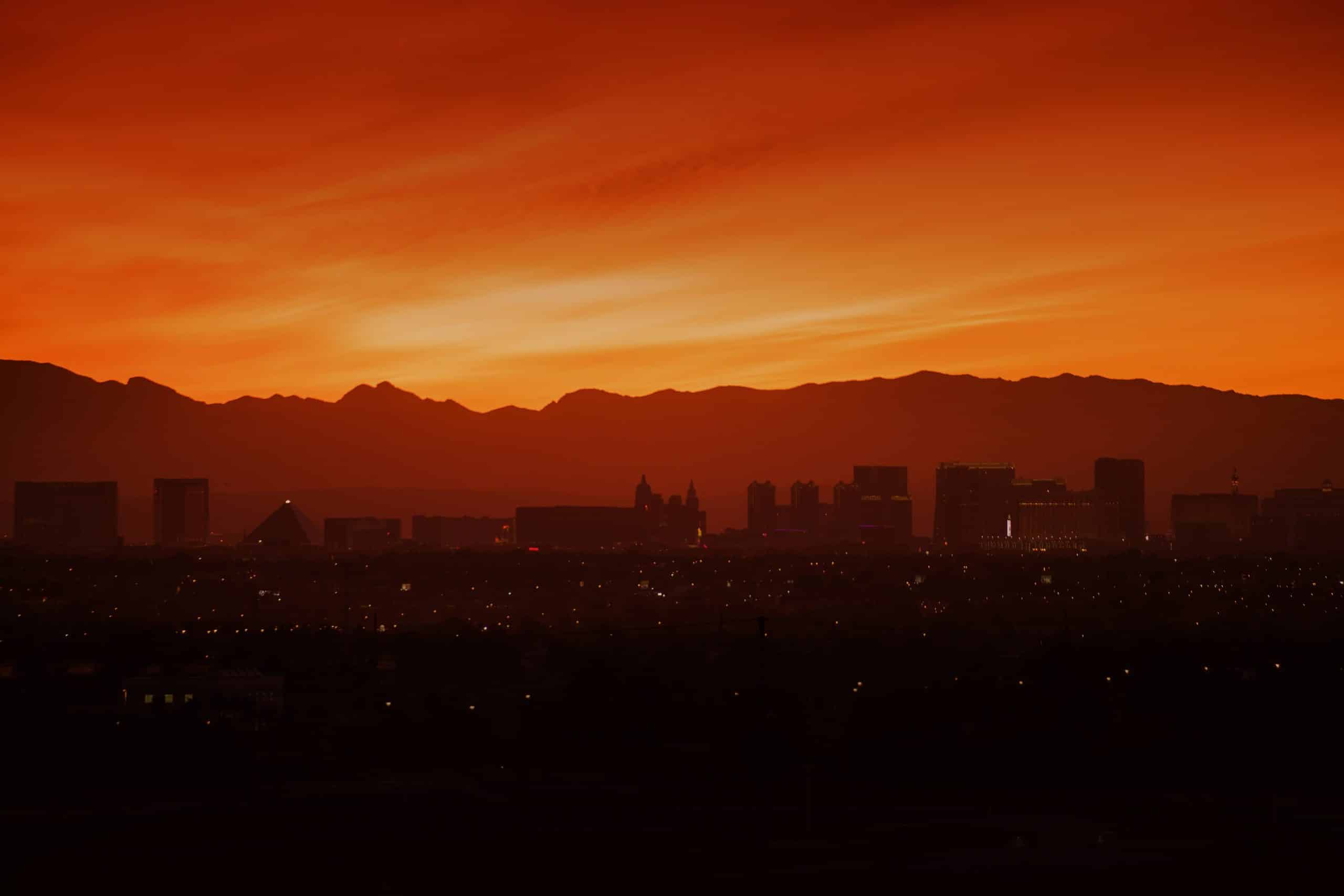 las vegas suburbs view as dusk