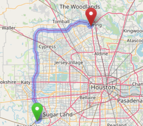map navigation directions from Richmond to Gallus Detox Houston Texas