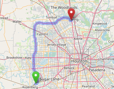 map navigation directions from Richmond to Gallus Detox Houston Texas