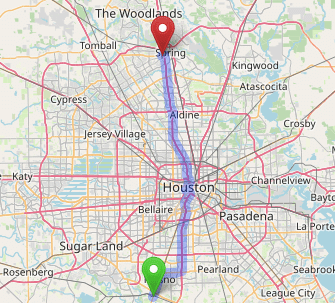 map navigation directions from Arcola to Gallus Detox Houston Texas