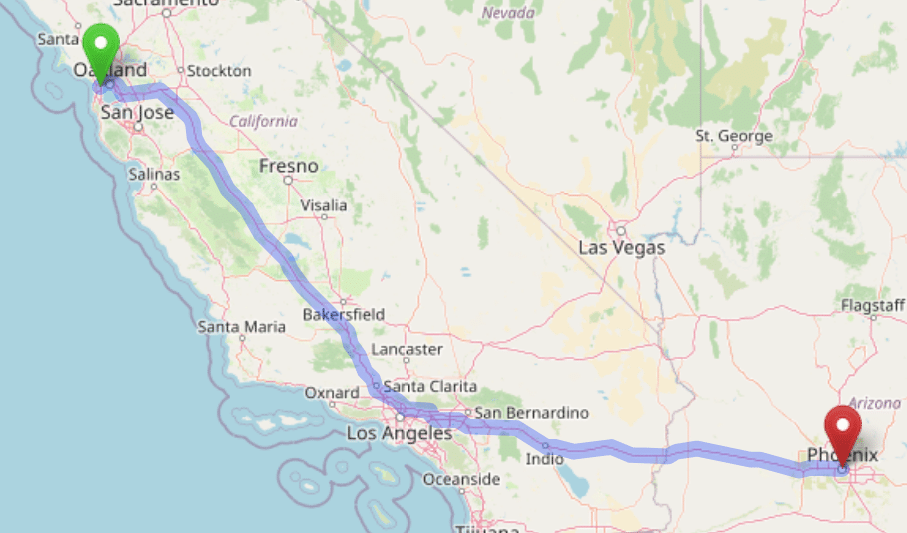 map navigation directions from San Francisco to Gallus Detox Phoenix