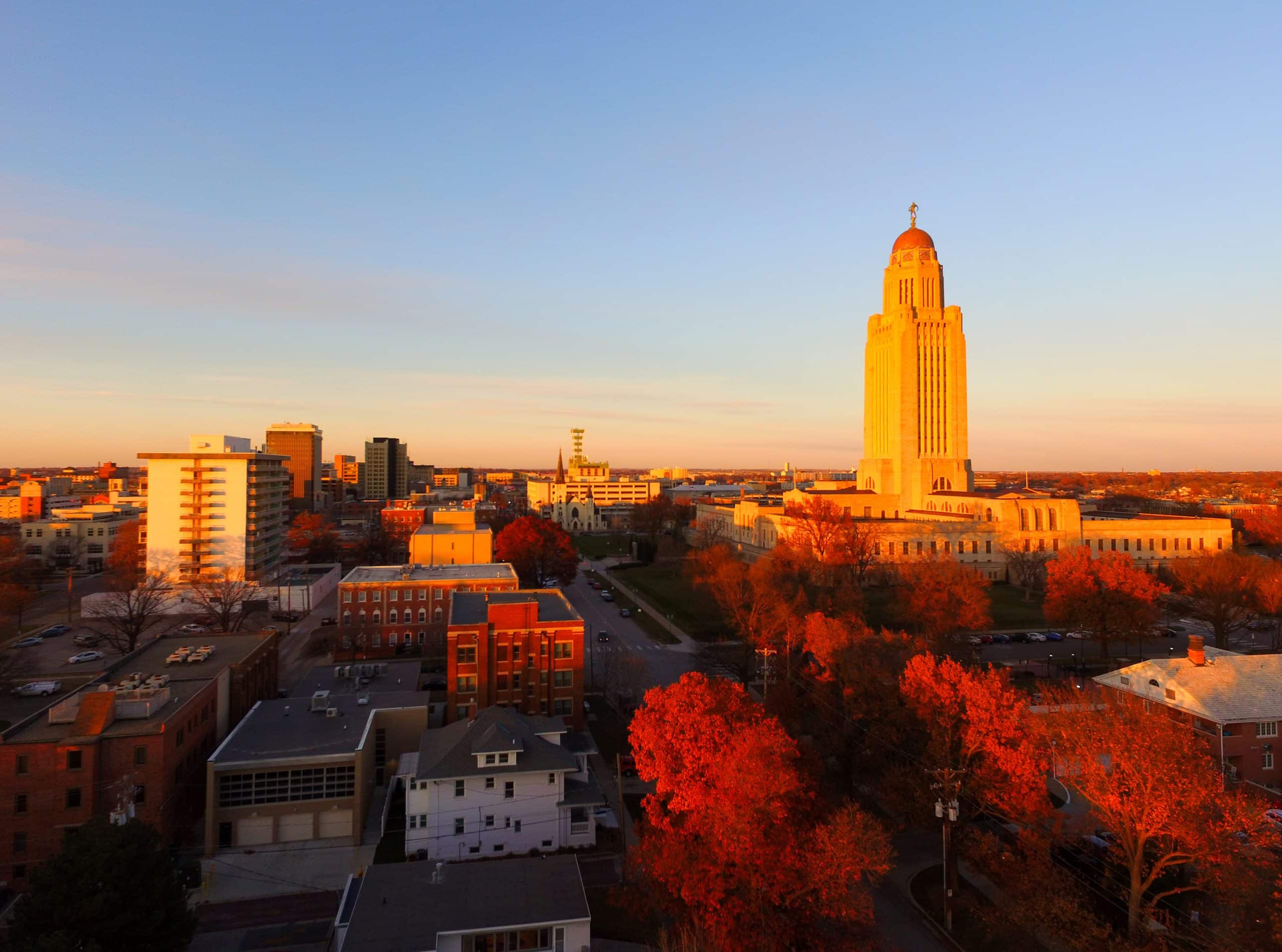 Lincoln Nebraska orange red fall colors