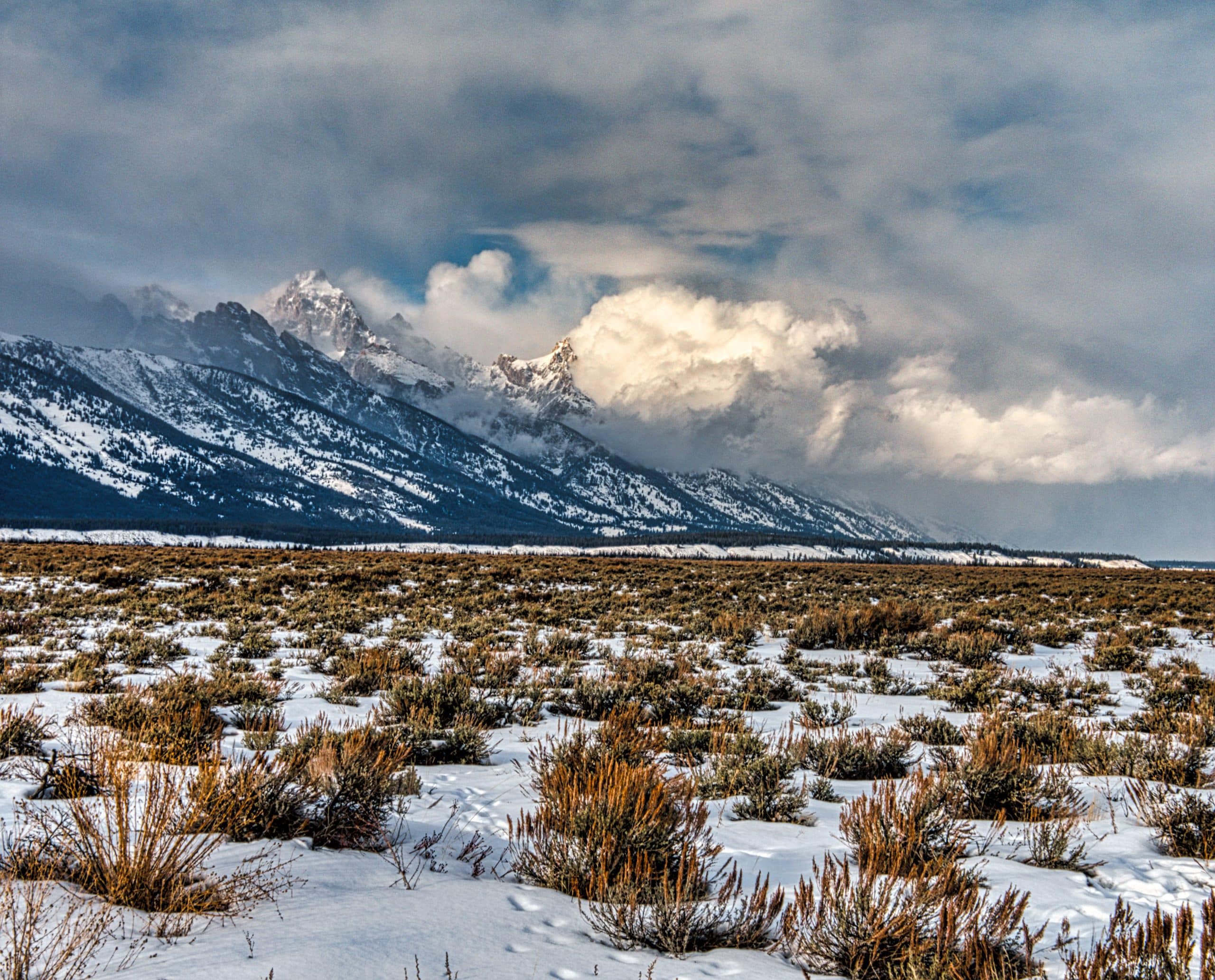 Wyoming plains mountains clouds