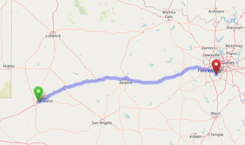 map navigation directions from Mission Texas to Gallus Detox Dallas