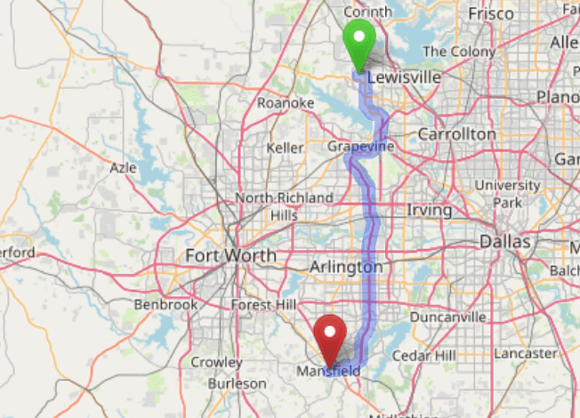 map navigation directions from Kyle Texas to Gallus Detox Dallas