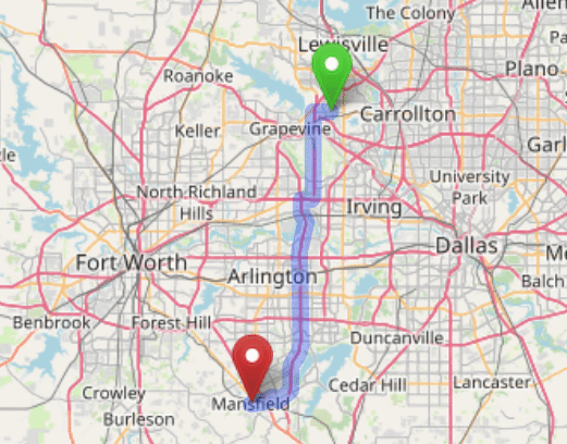 map navigation directions from Coppell Texas to Gallus Detox Dallas