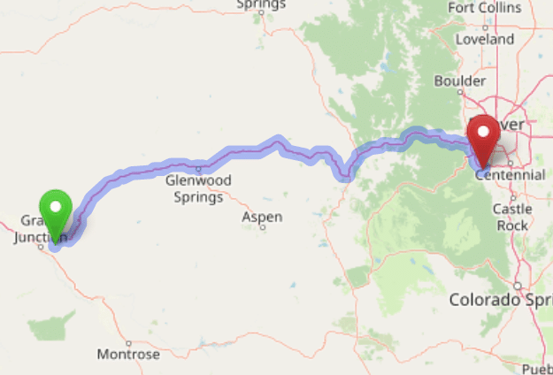 map navigation directions from Clifton to Gallus Detox Littleton CO