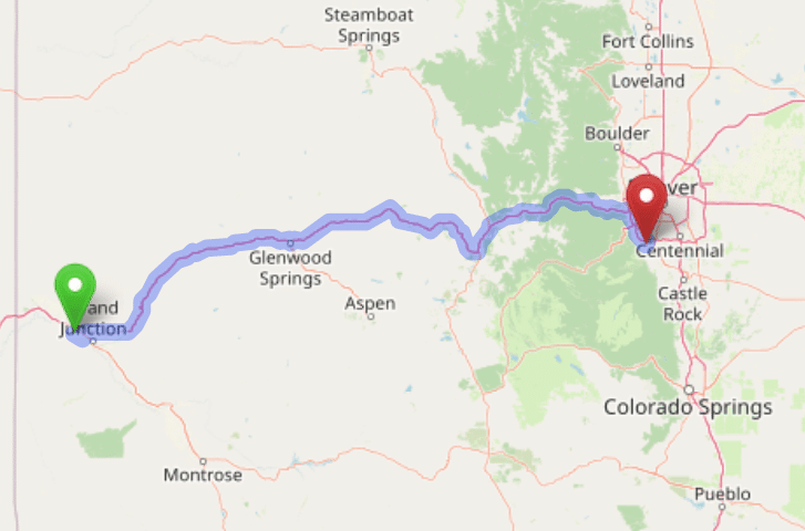 map navigation directions from Redlands to Gallus Detox Littleton CO