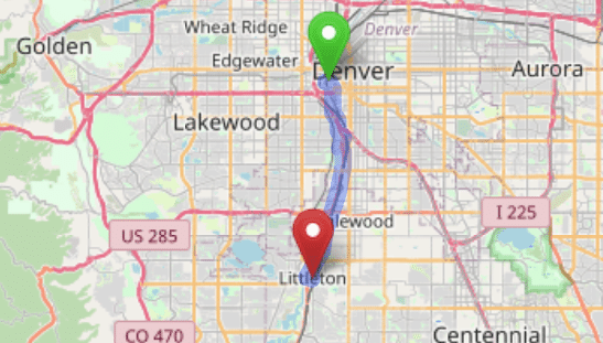 map navigation directions from West Pleasant View to Gallus Detox Littleton CO