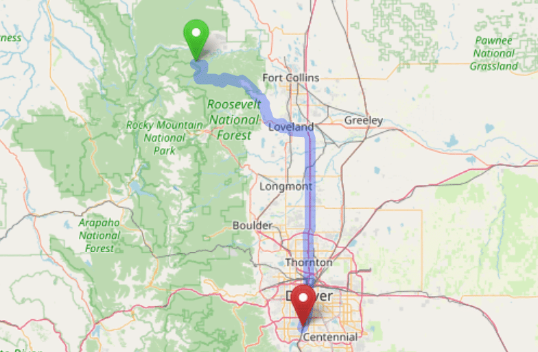 map navigation directions from Bennett to Gallus Detox Littleton CO