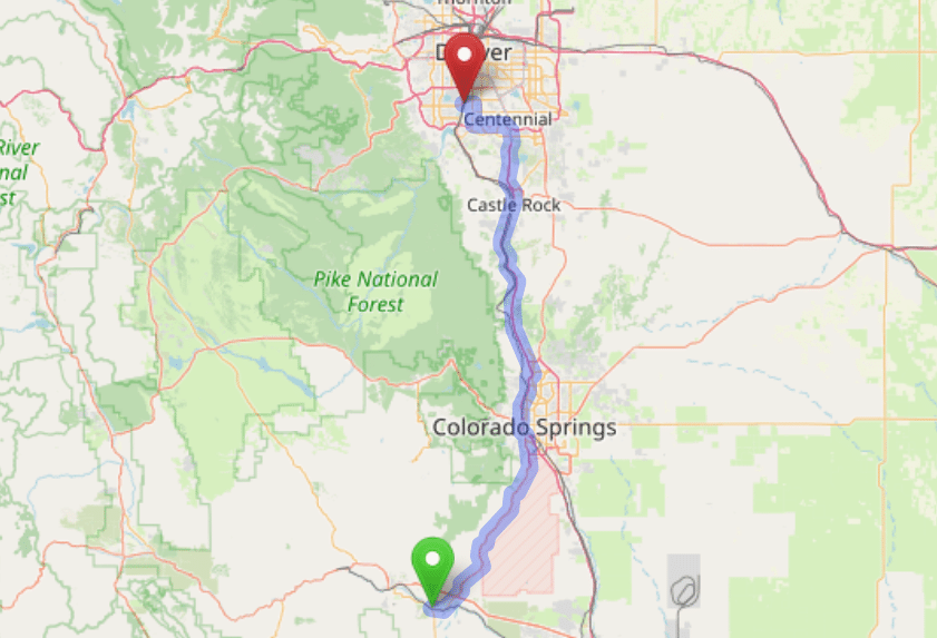 map navigation directions from Florence to Gallus Detox Littleton CO