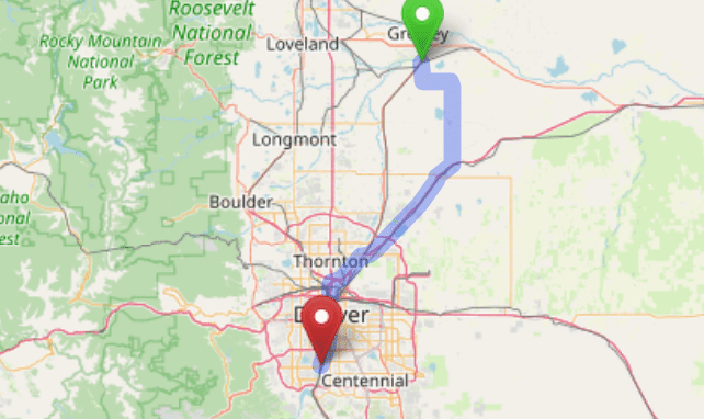map navigation directions from La Salle to Gallus Detox Littleton CO