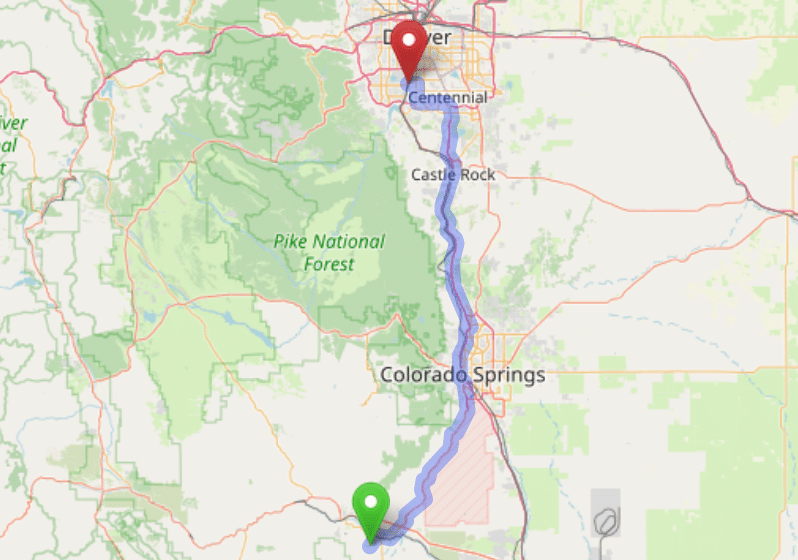 map navigation directions from Coal Creek to Gallus Detox Littleton CO