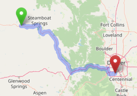 map navigation directions from Hayden to Gallus Detox Littleton CO