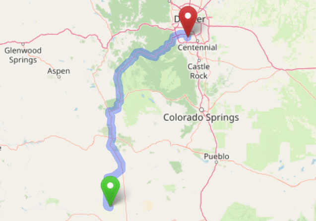 map navigation directions from Center to Gallus Detox Littleton CO