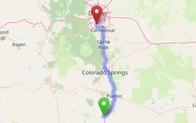map navigation directions from Colorado City to Gallus Detox Littleton CO
