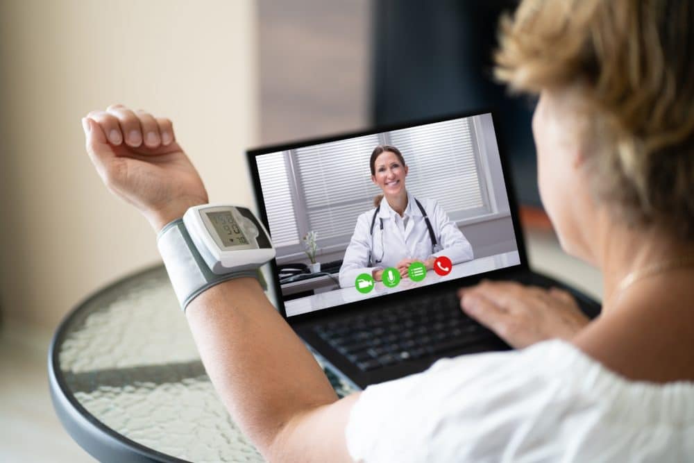 telehealth discussion via videochat