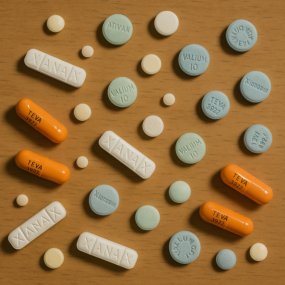 benzos on a table