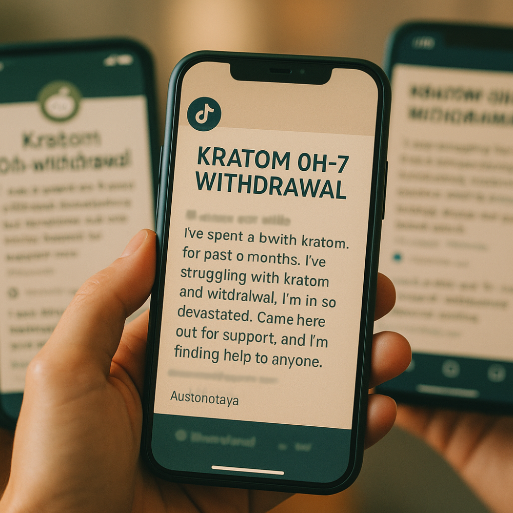 kratom 0h-7 concentrate withdrawal posts on social media phones